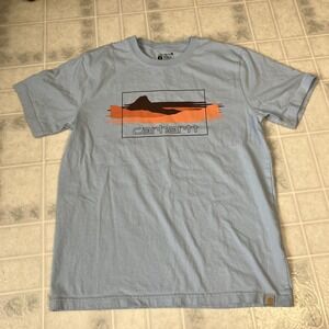 Carhartt Loose Fit Graphic Logo Black Cotton Men's Short Sleeve T-Shirt Size S